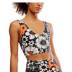 Free People • Never Better Crop Top • Graphic Floral Tuxedo